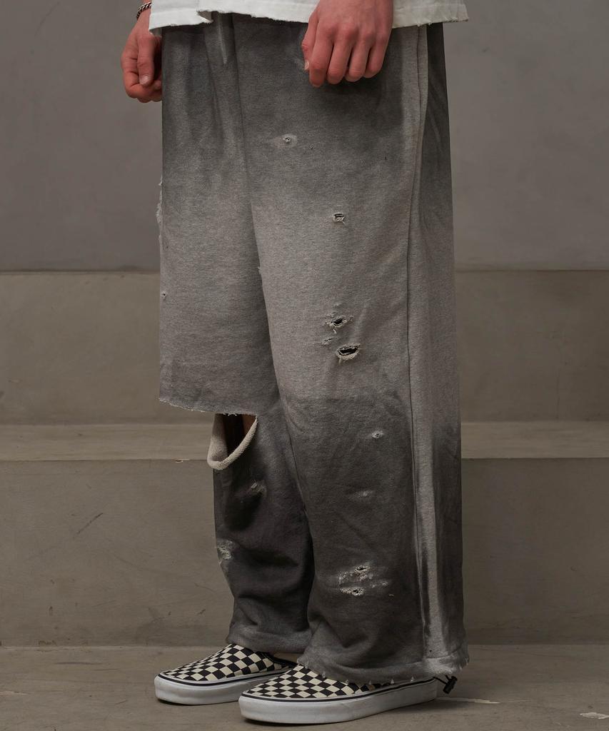 Tener Vintage Painted Elastic Waist Pants (Gray)