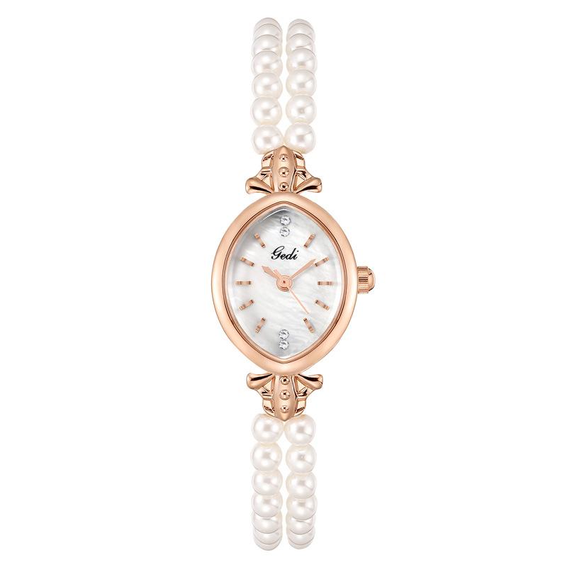 New Chinese Light Luxury Women'S Watch Niche High-End Chinese Style Bracelet Watch Women'S Bead Oval Small Plate Watch