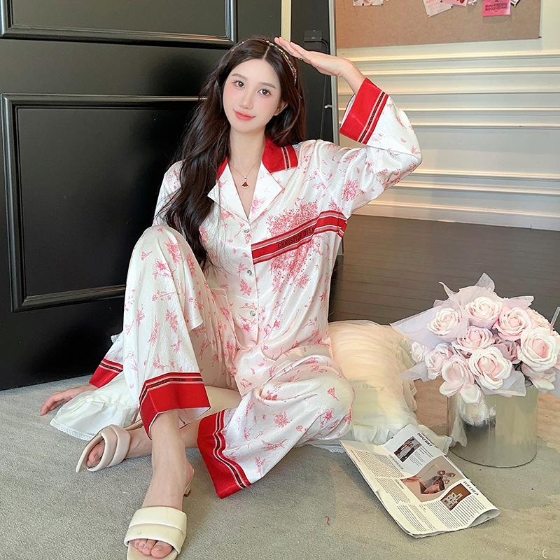 

2025 Women s Red Herringbone Constellation Pajama Set - Festive Spring Homewear Fashion XL червоний