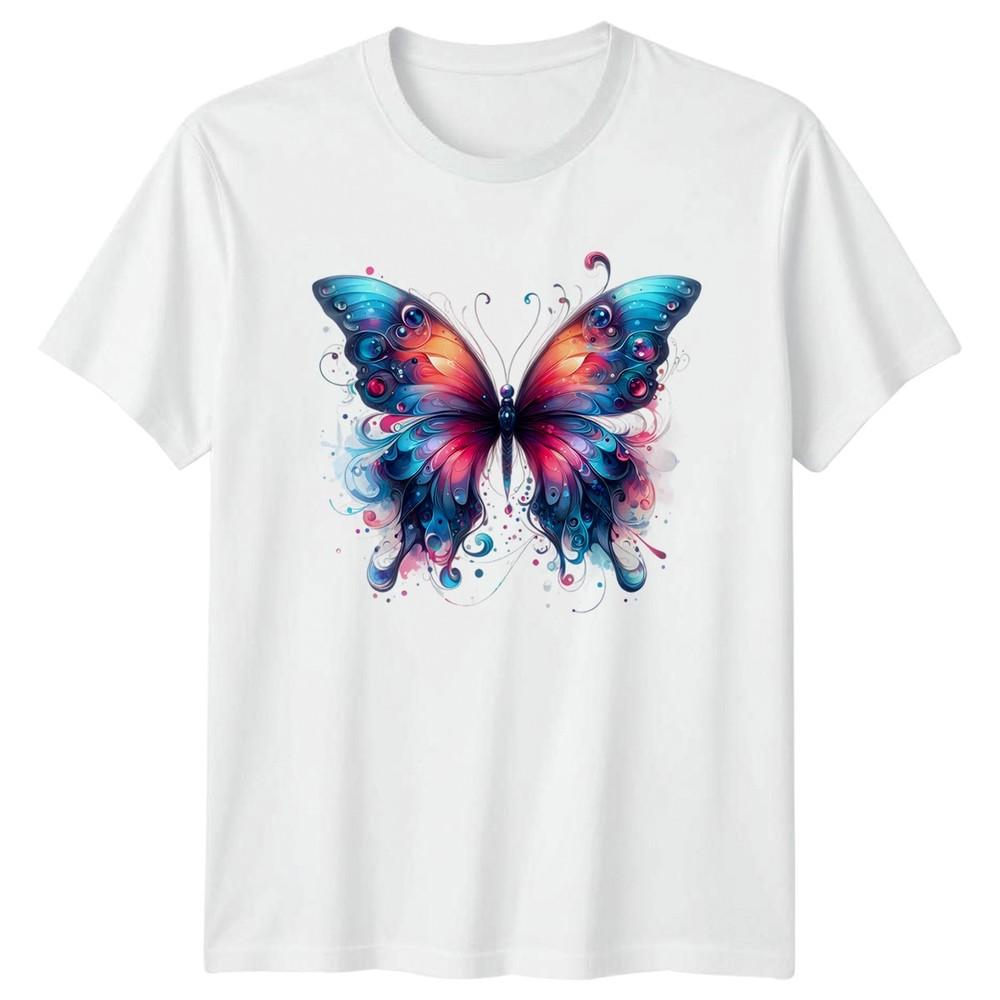 Vibrant Butterfly Wings Animals Unisexs Unisexs Graphic T Shirt Nature Tee S