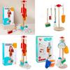 Wooden Cleaning Toy Set For Kids With Childrens Playhouse Role Play Fun