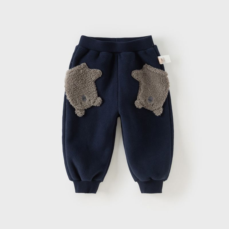 David Bella Children s Pants 2026 New Boys  Anti-Static Jogger Pants Girls  Winter Fleece Pants Navy Blue [Ready in Stock] 80