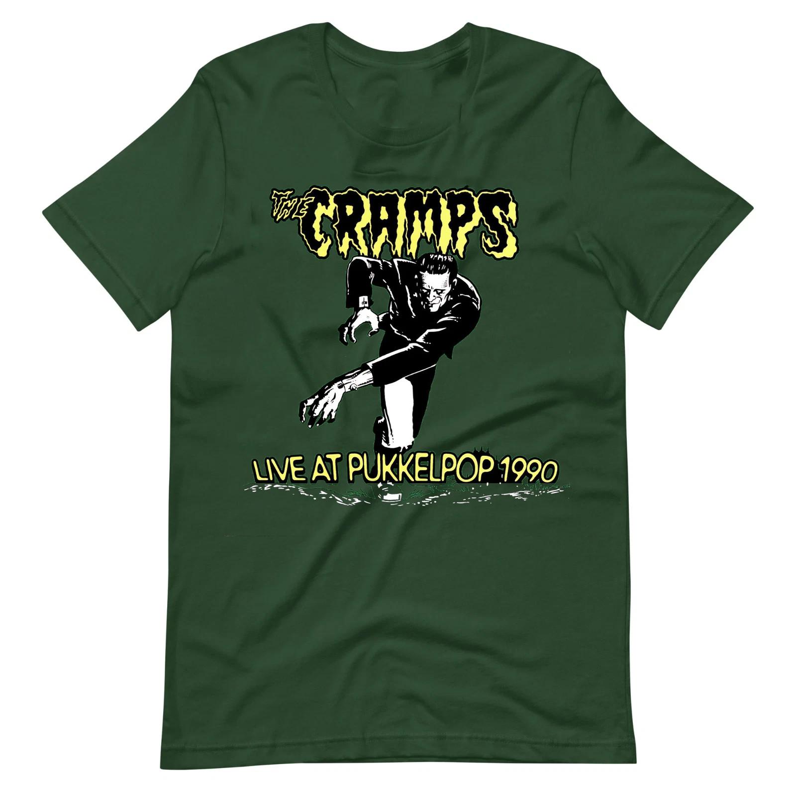 NEW The Cramps Band Tour 1990 Heavy Cotton Green T Shirt All Size TU855 XXXL