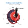Adjustable Glass and Tile Drill Locator with Suction Cup Tool