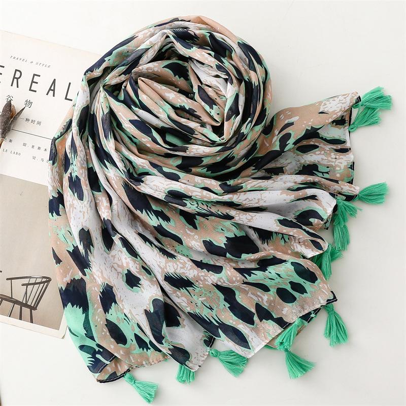 Luxury New Fashion Spot Print Ladies Women Scarf Female Cotton Linen Shawl Tassel Four Seasons Muslim Hijab Wrap Ventilate