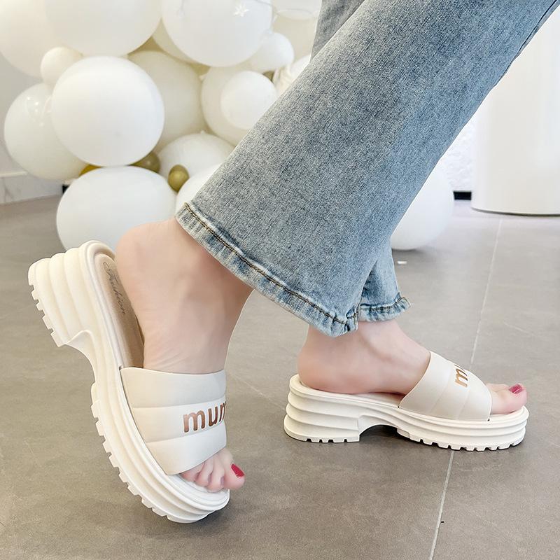 Damen Sommer Sandalen mit mittlerem Absatz für den Strand - Höhenverstärkend, Dicke Sohle, Vielseitige Outdoor-Bekleidung