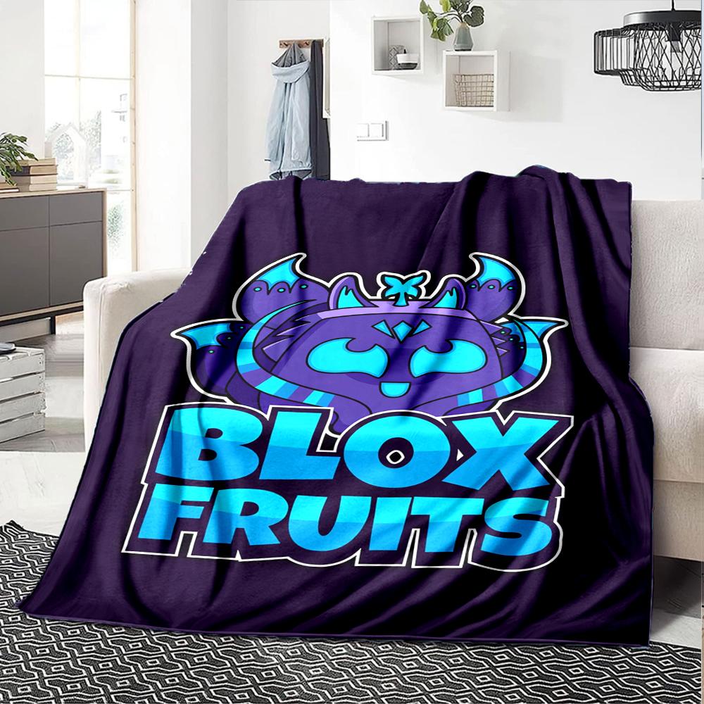 Coperta Stampata Tema Blox Fruits - Perfetta per Divano, Letto, Viaggio e Uso Esterno | Lavabile in Lavatrice, Accogliente e Durevole.