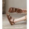 Roman sandals women's summer wear 2024 new flat-bottomed cool slippers belt buckle versatile seaside beach shoes women