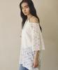 BETWEEN A AND B Floral Lace Sheer Blouse [Cream]