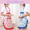Elegant Women Floral Kitchen Bib Apron With Stylish Pockets For Cooking And Baking