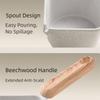 Non-stick Pouring Oil Pan Wood Handle Sauce Pan Cookware Butter Heating Pot  Porridge