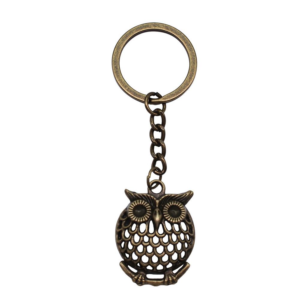 Pfauen Emaille Charms Eulen Schlüsselanhänger Vogel Anhänger Schlüsselring 28mm