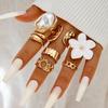 Vintage Metal Rings Set Trendy Knuckle Rings Stylish Women Accessories