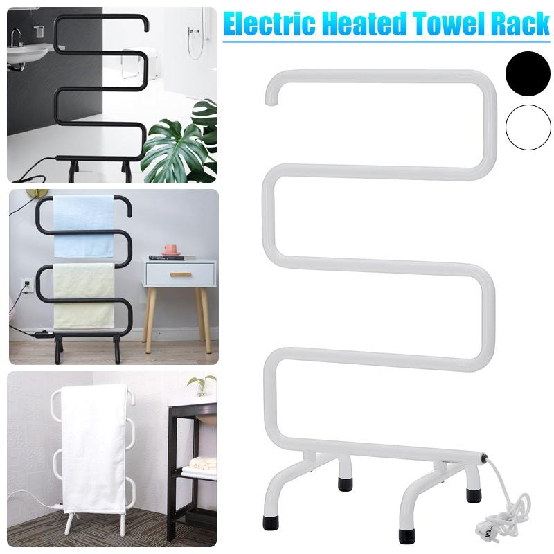 S-Form Temperatur Handtuchwärmer Schiene Bad Trockner Elektrische Heizung Handtuchhalter Bodenständer Handtuchhalter Schiene Konstante Schwarz/Weiß