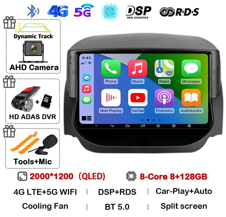 Android 14 Carplay Auto Pentru Ford EcoSport Eco Sport 2014 2015 2016 2017 2018 Radio Auto GPS 4G+WIFI Player Stereo Multimedia QLED