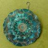 Hanging Wind Spinner with Intricate Mandala Design – Teal Blue & Golden Metal Art Chime for Balcony, Lawn, or Garden Decor, 360° Rotating Hook