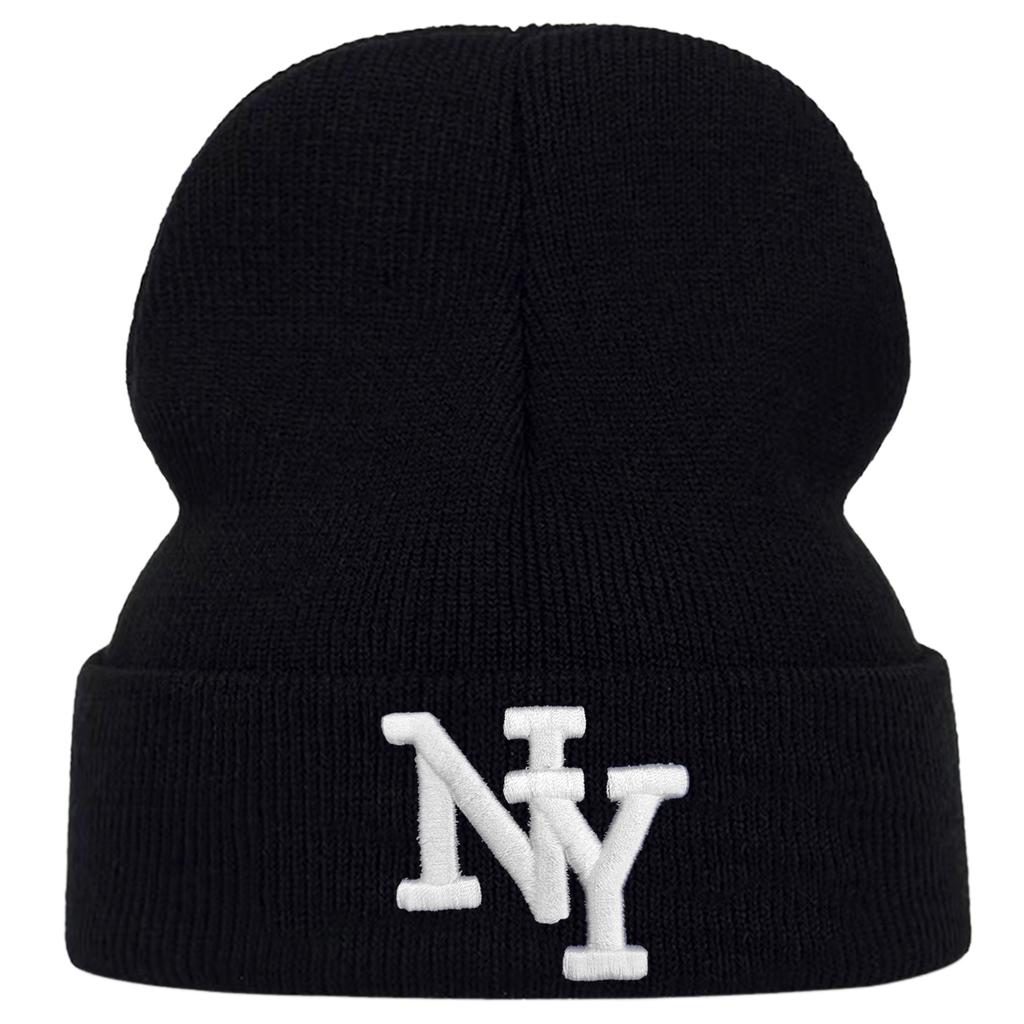 Letter Embroidery Cotton Beanies Hat Winter Warm Men's and Women's Knitted Hats Leisure Sports Skiing Cap Wild Caps