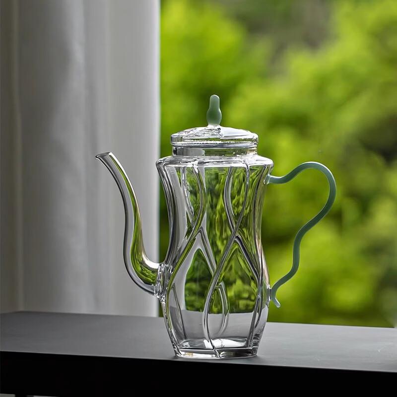 

Hanyou Glass Teapot with Green Jade Handle