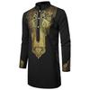 Men Printed Bronzing Shirt Printed Totem Long Shirt African Style Shirt