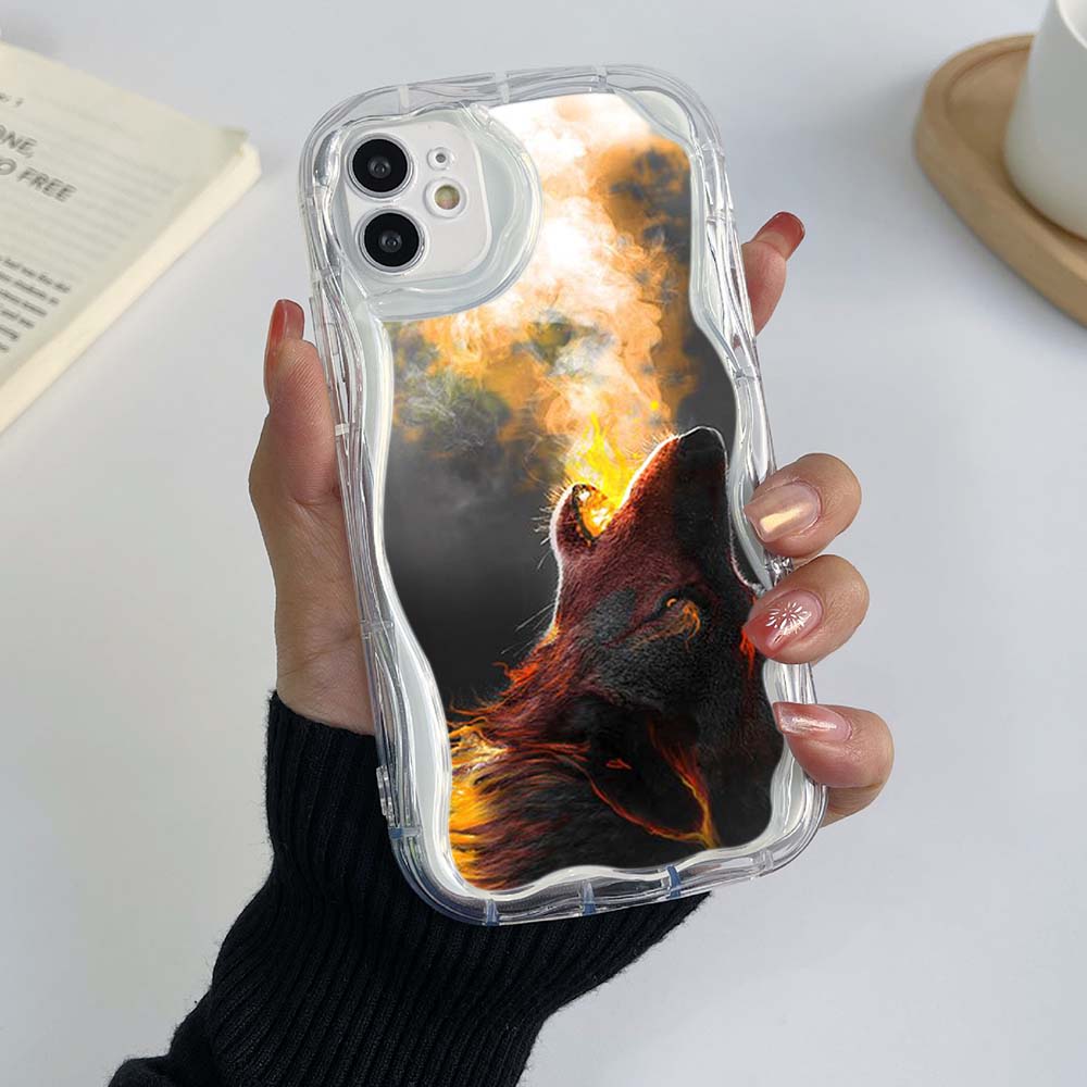 

Samsung Galaxy A24 A14 для iPhone 15 Xiaomi Poco X5 Redmi 13C 12C Huawei Honor 90 Infinix Чехлы для телефонов A39 Эксклюзивный волк-тигр Кремовый мягкий чехол Realme V13 5G прозрачный