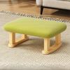 Smooth Solid Wood Foot Stool Rounded Edges Burr-Free Edges Shoe Changing Bench Anti-Slip Pads Compact Size Wooden Stool