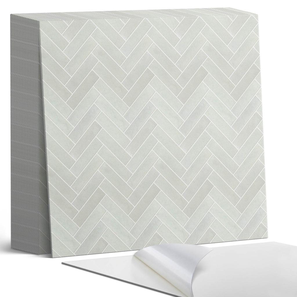 Set of Self-Adhesive Vinyl Tiles with Pattern for Bedroom Herringbone Pattern 20x20x20 cm