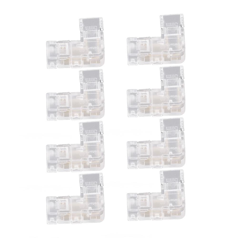 8pcs 5mm LED Strip Light Connectors 2 Pin L Shaped Connectors  Right Angle Connection