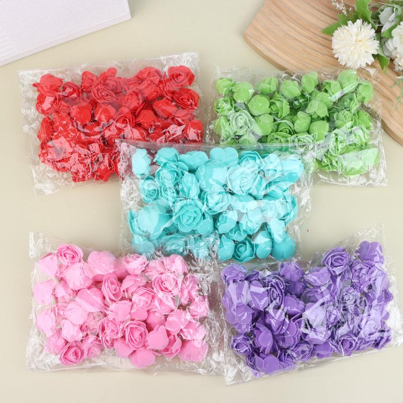 50Pcs Artificial Rose Flower Heads Multicolor Foam Rose Heads For Wedding Bouquet And Diy Crafts Party Home Decorations