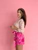 Fashionable Warm Women's Short Crop Sweater Half-turtleneck Women's Braids Pink L