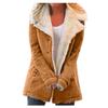 Cappotto Mezza Lunghezza con Cappuccio in Misto Tessuto da Donna Giubbotti di Peluche Colore Unito Popolare Autunno Inverno Abbigliamento da Donna