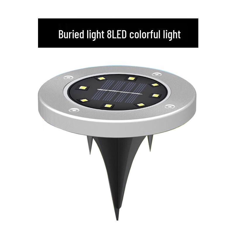 Lishi Solar 8-LED Color Changing Outdoor In-Ground Lights, 2-Pack