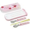 OSK Bento Chopsticks & Cutlery, Hello Kitty Fruit Design, Pull-Out Lid Trio, Made in Japan, CT-20