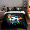 Fußball Splash Art Bettwäsche Bettbezug-Sets Bettbezüge Kissenbezüge Geschenke (1 * Bettbezug 2 * Kissenbezüge, ohne Bettdecke)