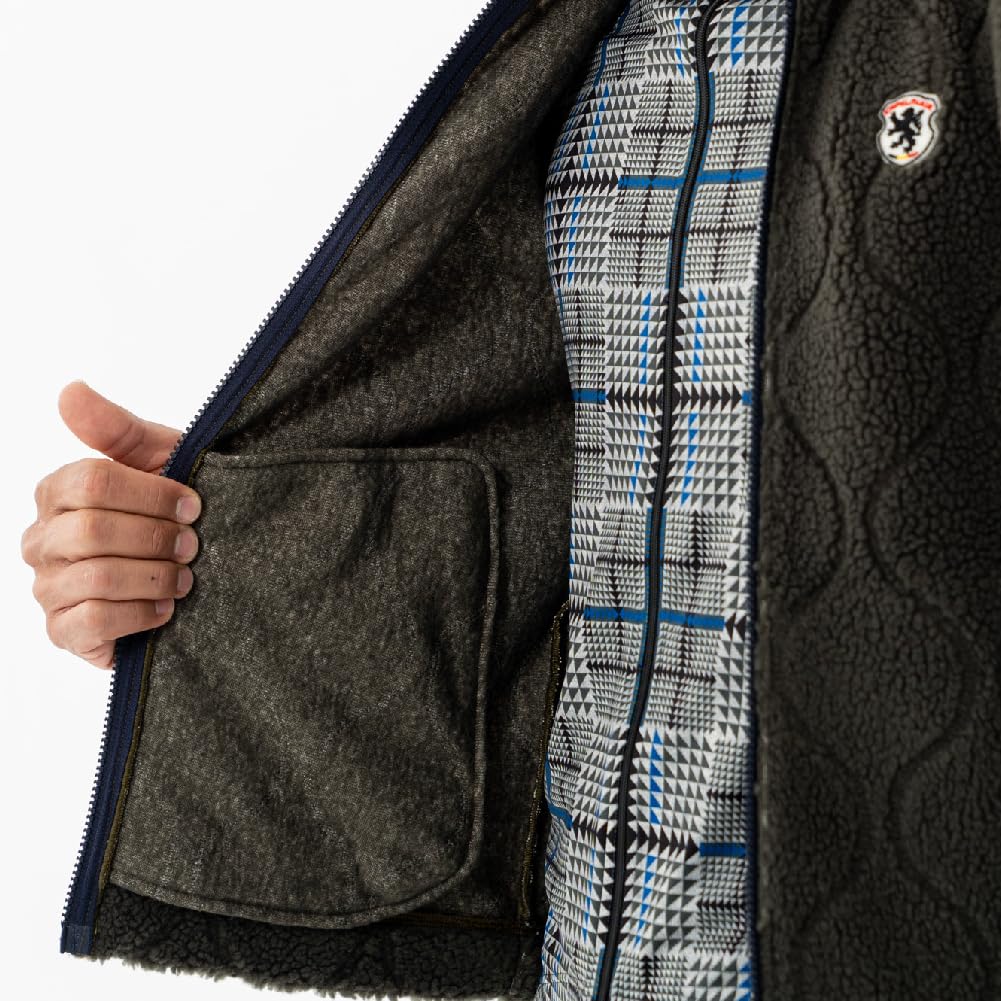 Veste de cyclisme Kapelmuur, Automne/Hiver (5°C-15°C), Veste matelassée en polaire, Fabriquée en polyester recyclé, Olive, Taille XS