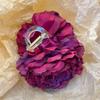 French Elegant Peony Flower Hair Claw Beautiful Simulation Flowers Hair Claw Clip Chic Summer Beach Headpiece for Women Girls