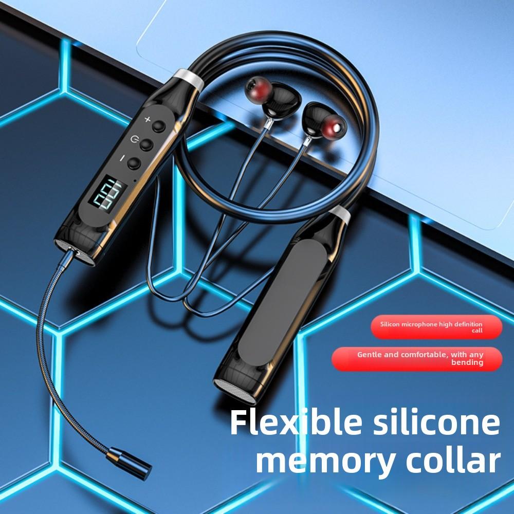 5.3 Wireless Bluetooth Headphone Neck Plug-in Card Ultra-long Life Plug-in Microphone In-ear Neck Bluetooth Headphone