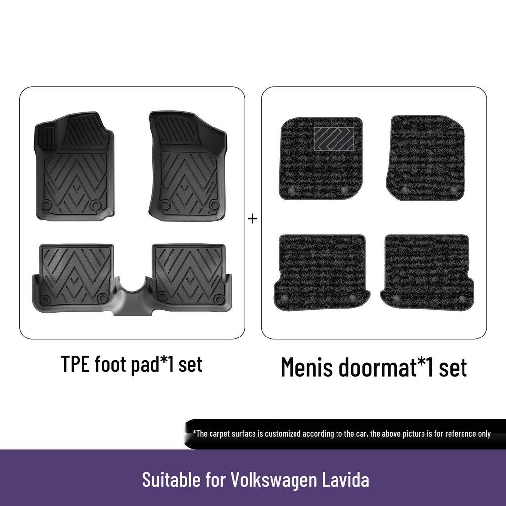 Eco-friendly Anti-slip TPE Car Floor Mats for 08-20 Volkswagen Lavida/Lavida Qiyang - Wear-resistant Design.