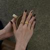 Retro Ruby Gold Floral Lace Index Finger Ring - High-End Light Luxury Style