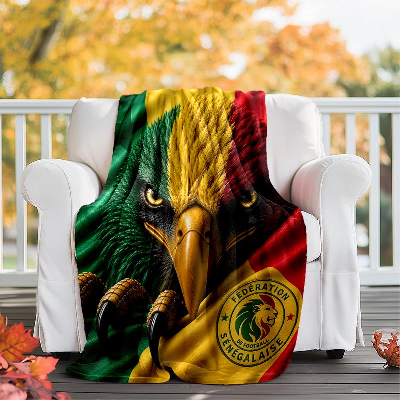 Senegal Flannel Blanket Soft All-Season Throw, Design for Camping, Car Travel, Hiking Sofa, Bed, Office Perfect Gift for Parties