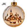 Christmas Party Hanging Trinkets 3D Faux Crystal Ball Ornaments with Warm LED Luminous Holiday Decorations Lights, Tree Pendant for Home Decor