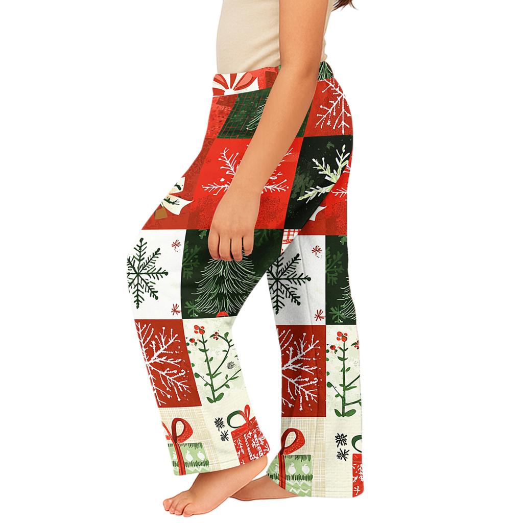 Children's Winter Pants Full Length Long Christmas Printed Pants