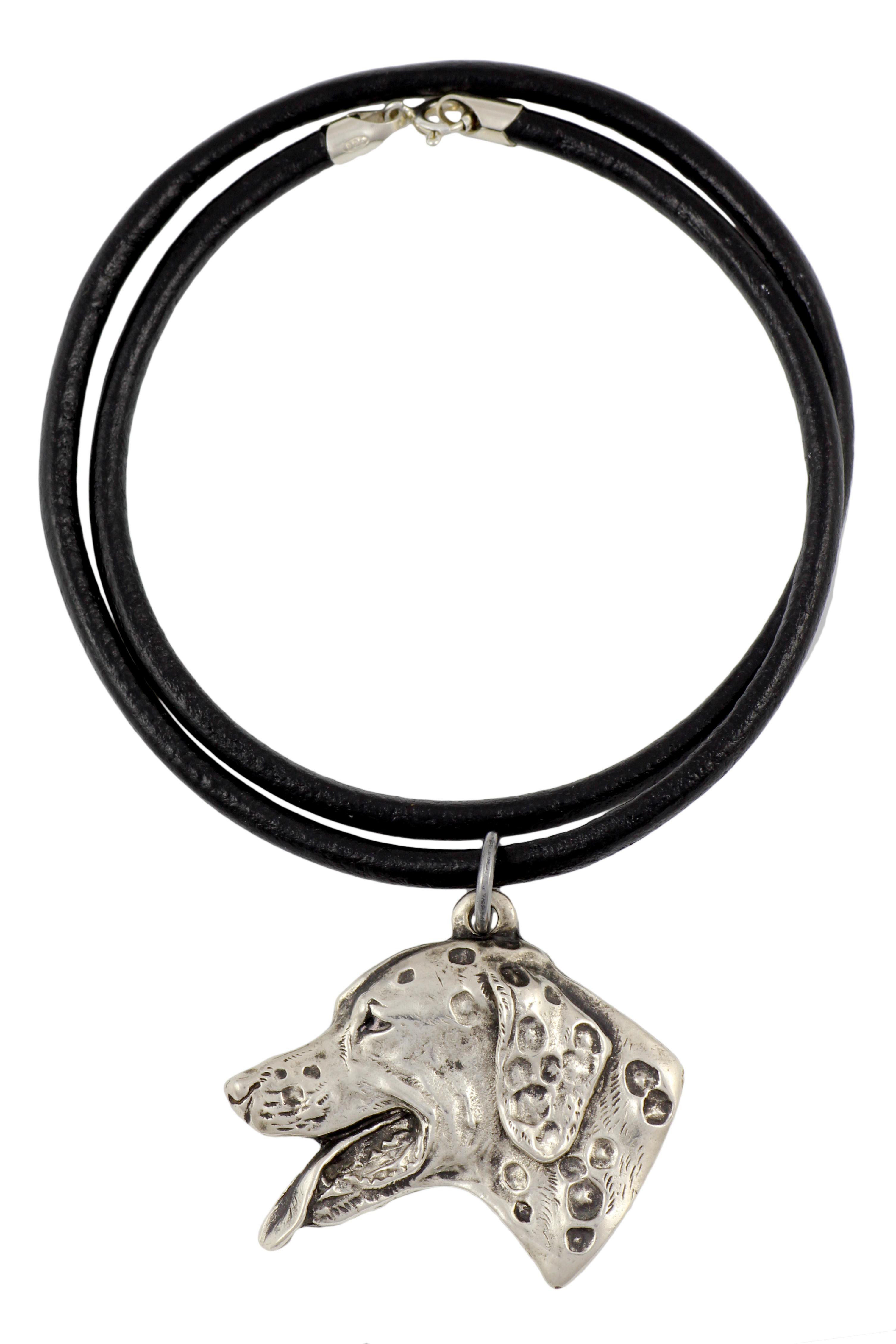 

Dalmatian, Carriage Dog, Spotted Coach Dog - Necklace with dog, silver-plated pendant for dog fan, unique jewelry by Art-Dog brand срібний