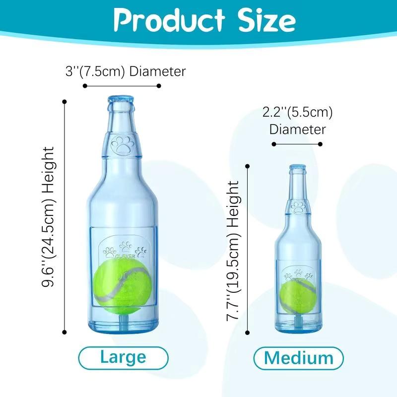 

Dog Toy BottletprTennis Ball Wine Bottle Pet Cat Puzzle Durable Chewable Squeaky Rubber Floating Boredom Relief Medium белый