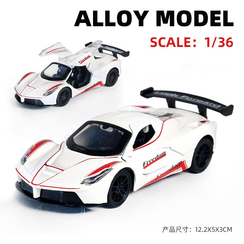 AAZN1 [Boxed] 1:36 Alloy Racing Model Boy Three Doors Pull Back Graffiti Car Gift Wholesale Cross-border