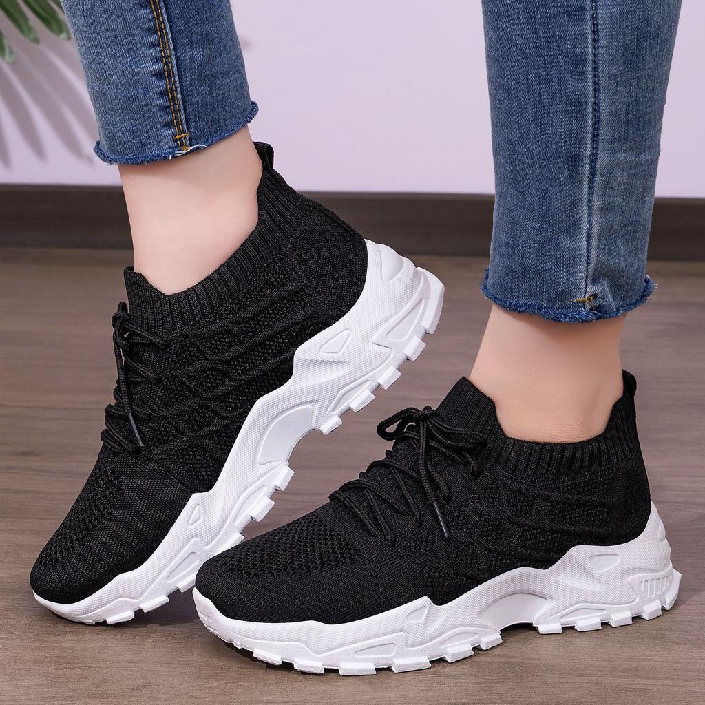 Women Plus Size Platform Sneakers Breathable Anti-Odor Chunky Dad Shoes Comfortable Casual Sports Shoes Lightweight Single Shoes