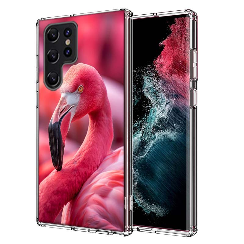 

Flamingo Love Capa Phone Case For Samsung S26 Ultra S25 Edge Galaxy S23 S21 S20 S24 FE S22 S10 Plus Cover Clear TPU Shell Coque Samsung S25 Plus 5G