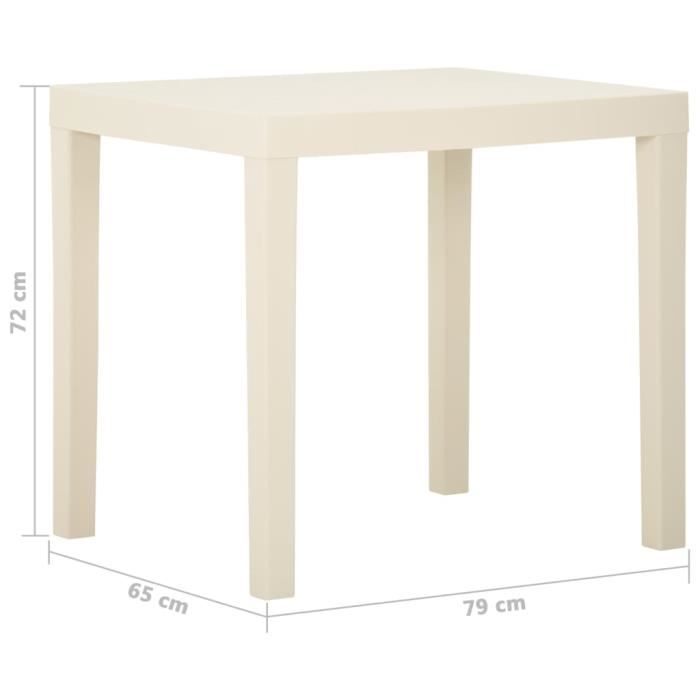 VidaXL Table de jardin Blanc ,79x65x72 cm Plastique