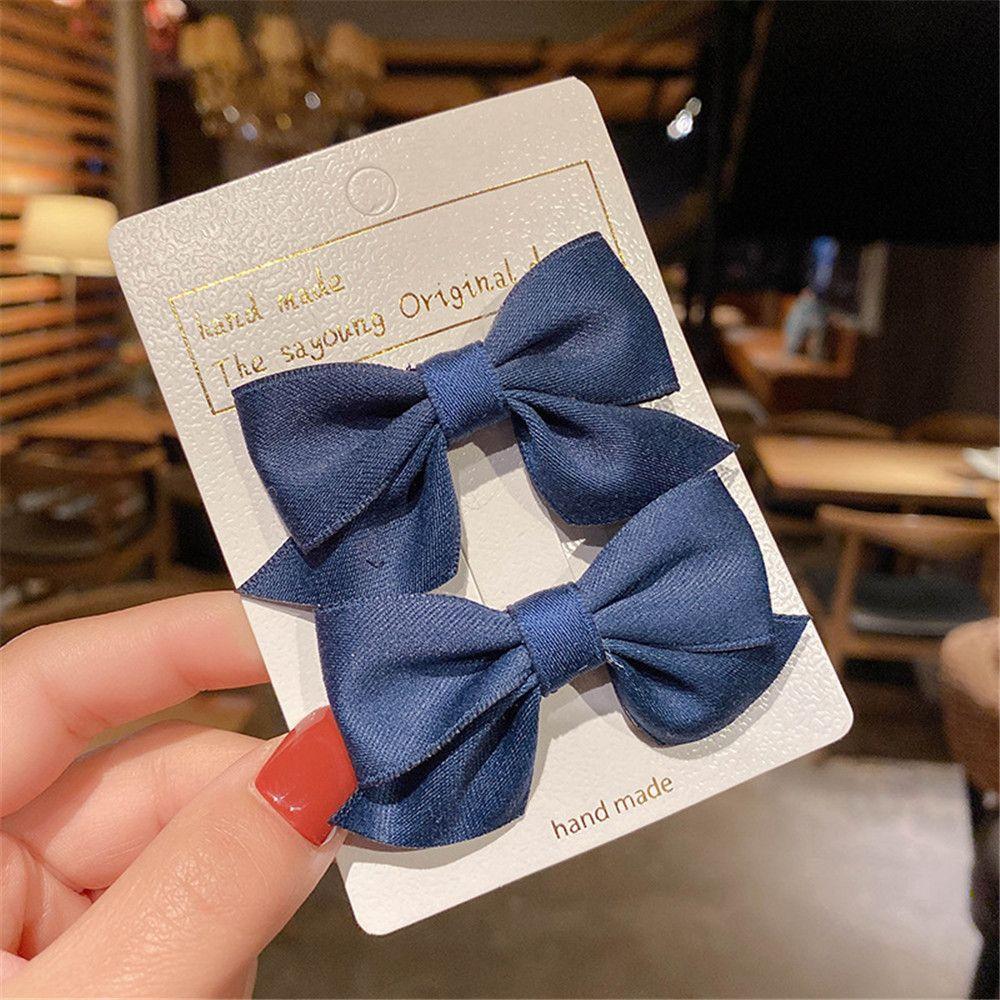 2Pcs Sweet Hair Accessories Little Girl Kids Hair Clips Bow Headgear Baby Hairpins Bowknot Barrettes