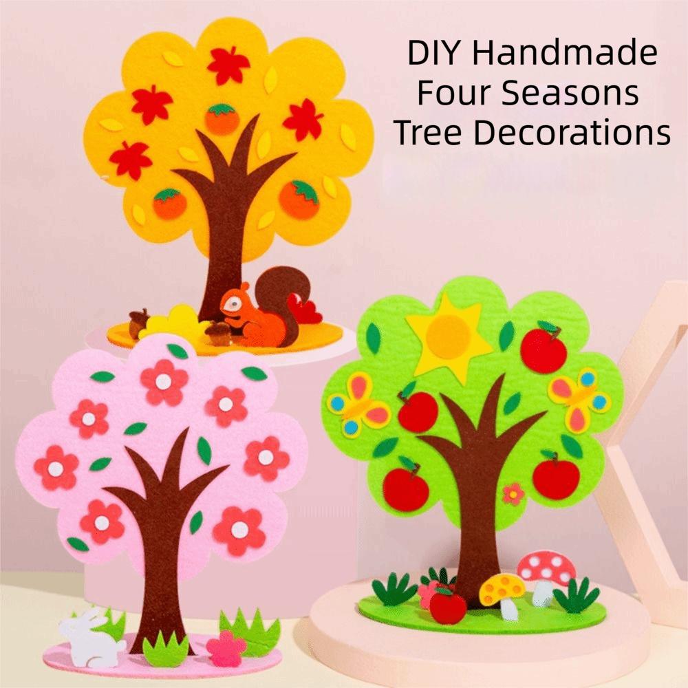 Vibrant Colors Felt Tree Kit Non-Woven Fabric Kids Puzzle Toy DIY Craft Kit Kindergarten Education