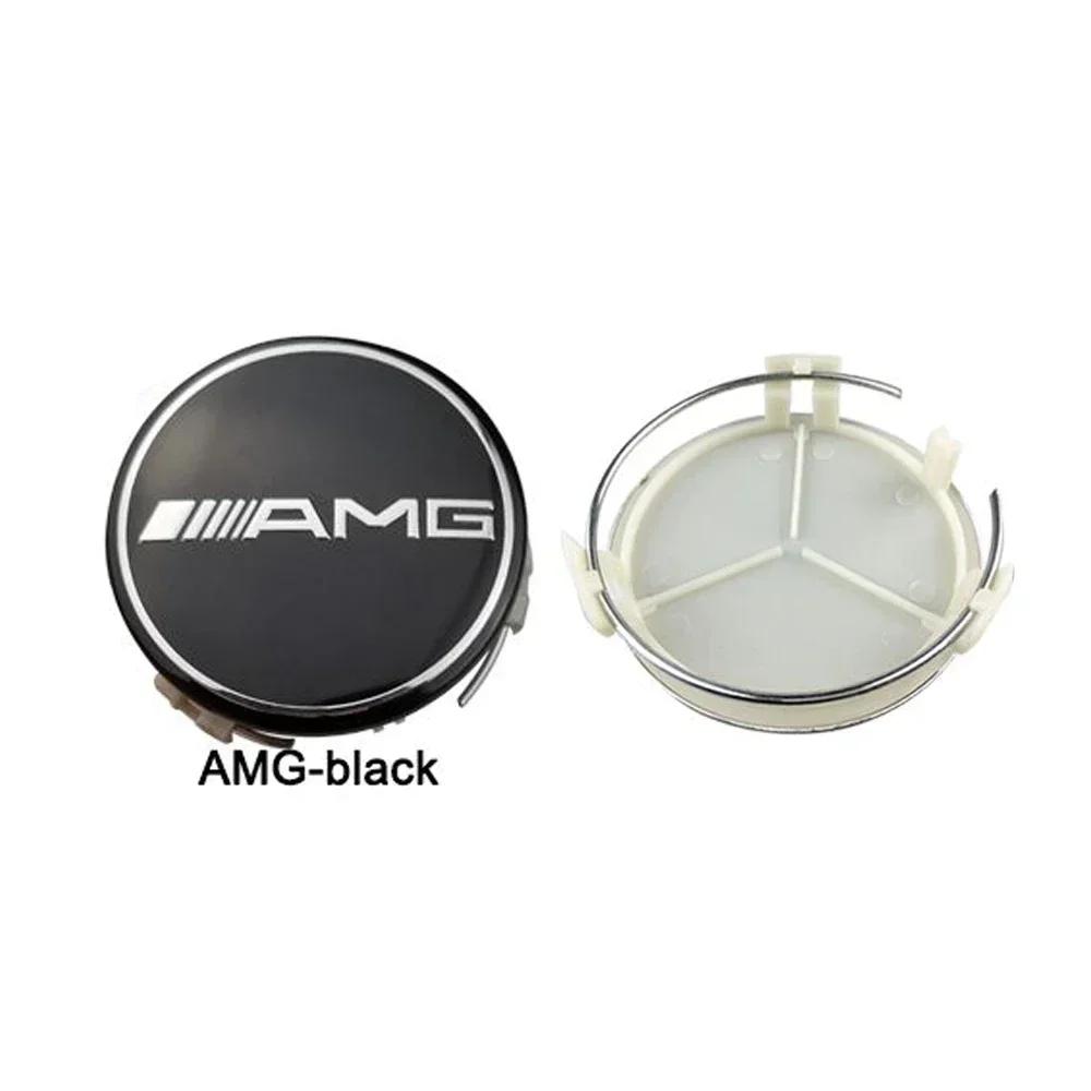 Car Sticker 75MM Car Styling Wheel Center Covers Hub Caps Replacement For Mercedes Benz A C E Class W211 W176 W204  AMG CLA W212